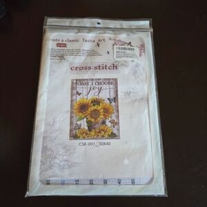 Sunflower & Butterflies Today I Choose Joy Needlepoint Cross Stitch‎ Kit NEW